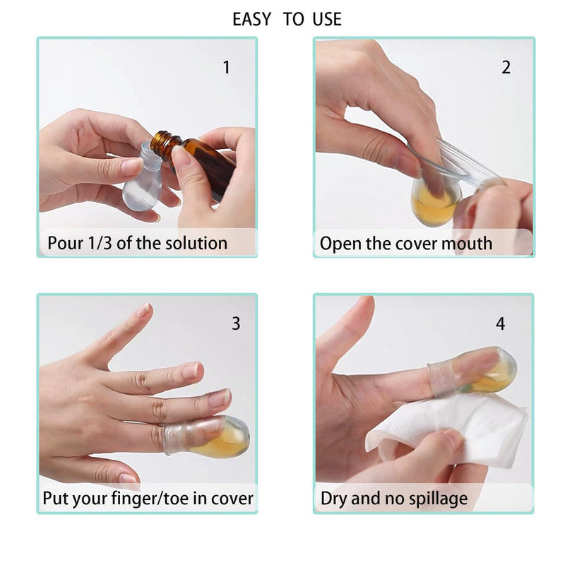 Finger Waterproof Sleeve, Toe Soak Sleeve, Nail Bath Soaking, 3 Pack Reusable Silicone Toe Waterproof Protectors for Shower Bath (2 Small 1 Large) 2 Small 1 Large