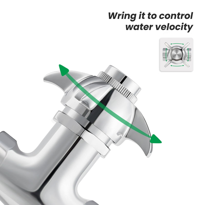 Watflow Self-Closing Valve with Knob, Heavy Duty Stop Valve, Polished Chrome
