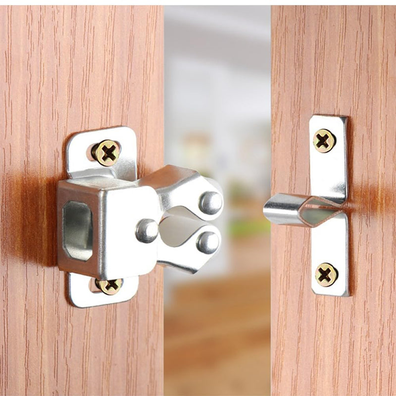 6 Pack Cabinet Latch - Double Roller Catch Hardware for Cupboard Closet Kitchen Cabinet Door Latches and RV Cabinet, Silver