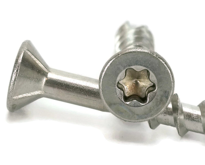 Chenango Supply 1 LB 305 Stainless Torx Deck Screw #8 x 1-5/8 Flat Head w/Nibs, Type 17 Point, Bit Included (#8x1-5/8 159 PCS)
