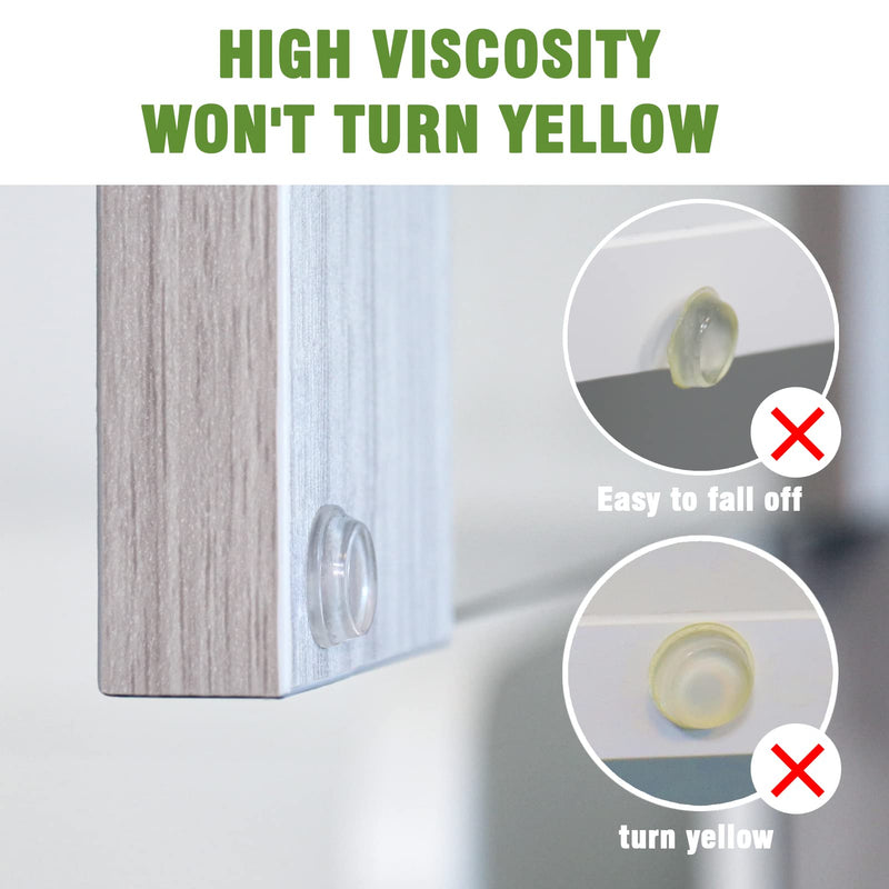 Super High Viscosity Cabinet Door Bumpers -250 pcs 1/2”Diameter Clear Adhesive Pads New PU Material Glass Hardware Bumpers for Drawers, Glass Tops, Small Furniture(250pcs) 250PCS 12.7*3.5mm