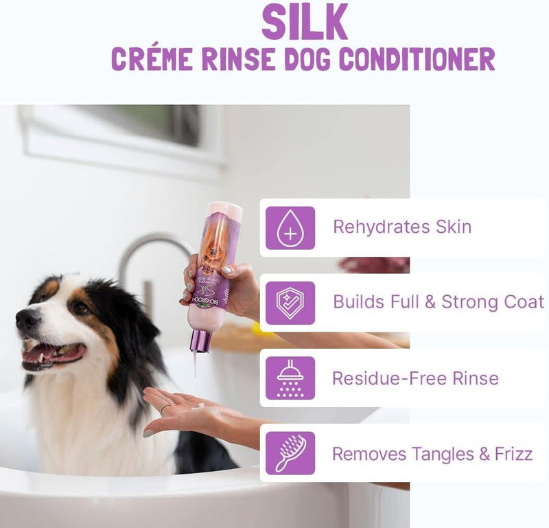Bio-Groom Silk Creme Rinse Dog Conditioner - Conditioner for Dogs, Puppy Conditioner, Dog Conditioner Detangler, Dog Hair Conditioner - 12 Fl Oz 1-Pack - PawsPlanet Australia