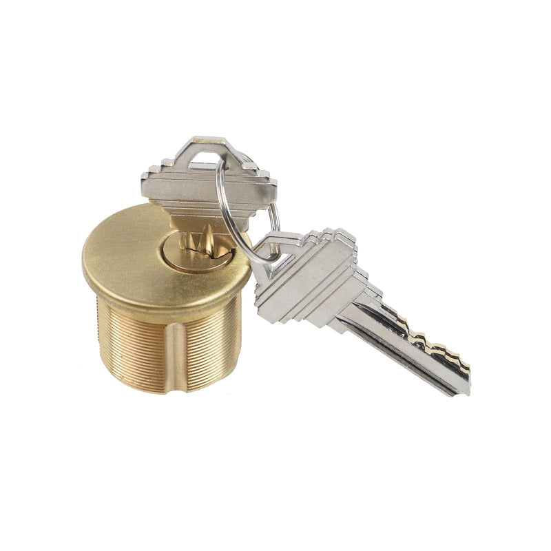 2 Pcs 1" Mortise Lock Cylinder Copper Security Door Locks Front Door and Exterior Gate Lockset Hardware with Keys, Gold