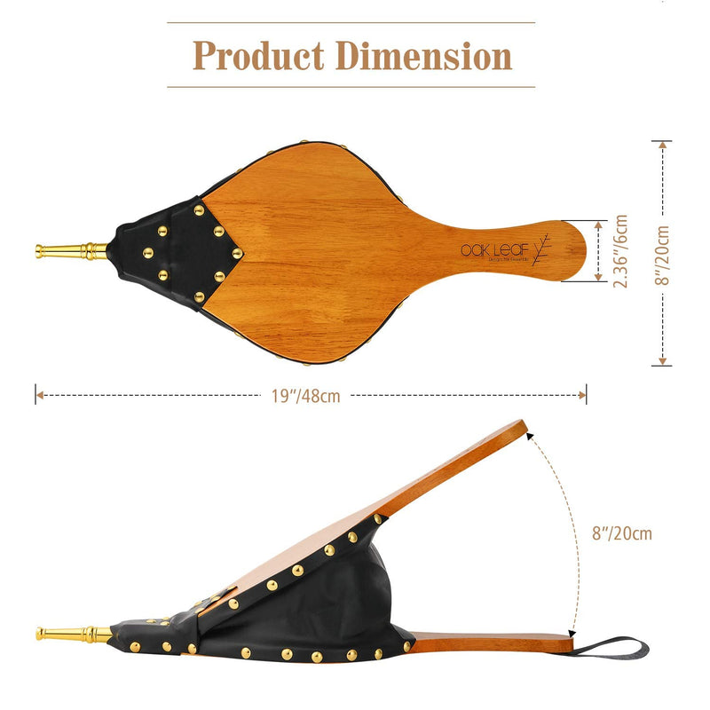 Oak Leaf Bellows, 19" x 8" Large Fire Bellow 19" x 8"