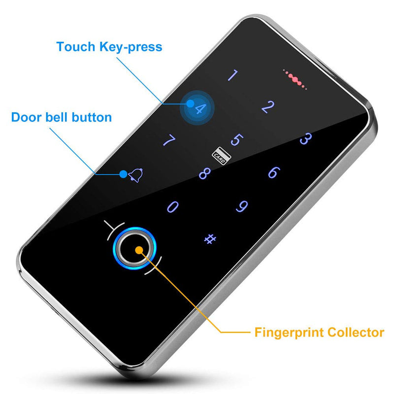Diginex Outdoor IP68 Waterproof RFID Access Control Keypad Fingerprint Biometrics Access Controller WG26/34 Card Reader + 10pcs 13.56MHz Keyfobs for Home/Office