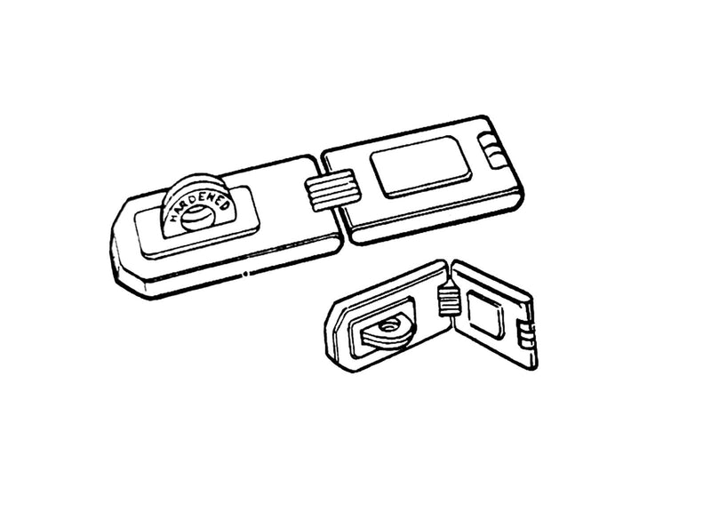 QCAA Extra Heavy Duty Concealed Safety Hasp, Flexible Link, with Hardened Staple, 6-1/4" Single Flexible, Black Coated, 1 Pack 6-1/4"