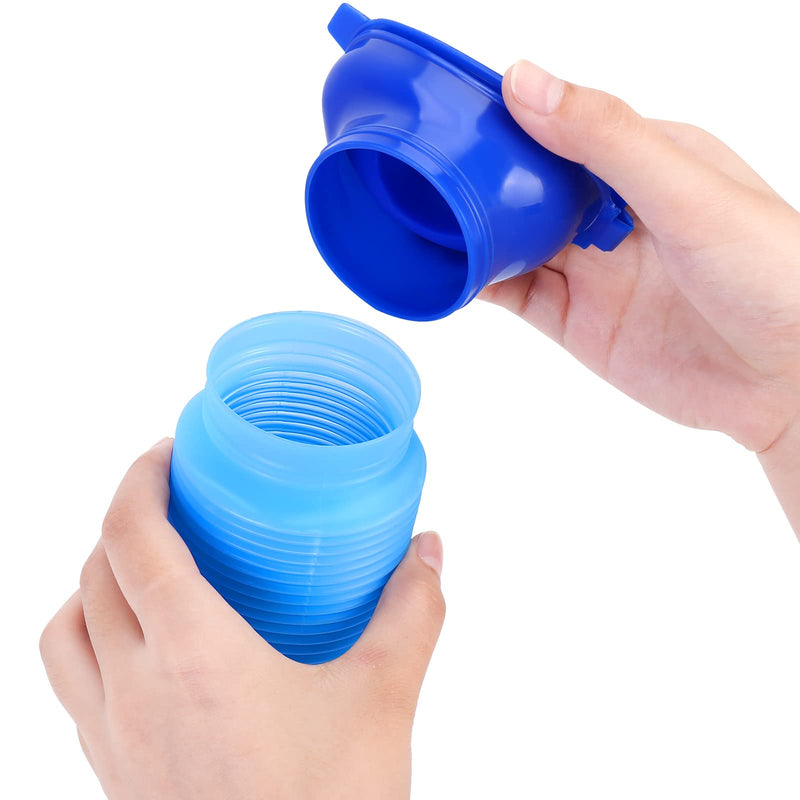 Set of 2 Portable Travel Urinal, Collapsible Urinals for Men and Women, Reusable Kids Potty, Personal Pee Bottle for Outdoor Camping, Long Road Trip and in Traffic ‎Blue 02