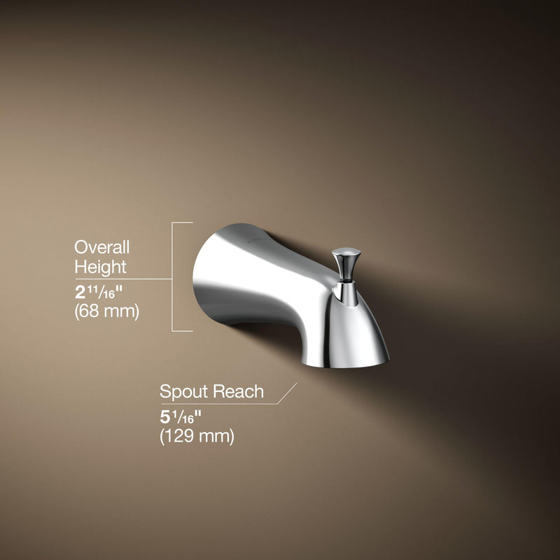 Kohler 35935-CP Buckley™ Wall-Mount Bath spout with Diverter, Polished Chrome Rectangular