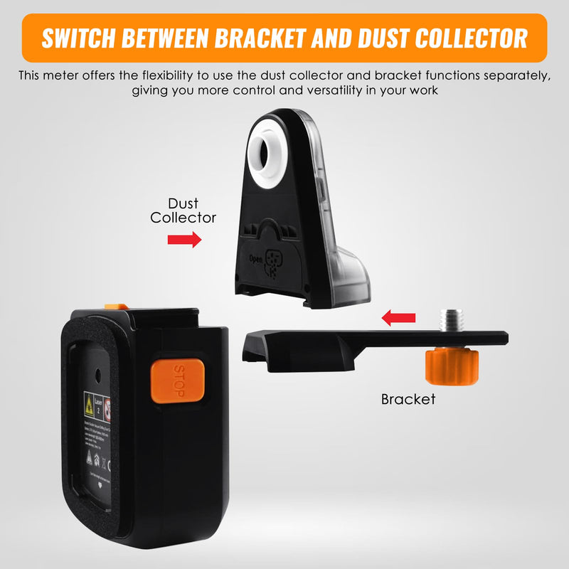 4-in-1 Wall Laser Leveler with Line Laser, Wall Mount Bracket, Rechargeable Electric Dust Collection Construction Removal Bubble Levels, 4M Green Laser Distance for Home Renovations & Woodworking