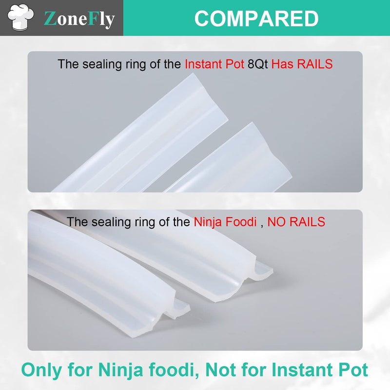 Original Sealing Ring Compatible with Ninja Foodi 6.5 Quart and 8 Quart Pressure Cooker Silicone Replacement Gasket for Ninja Foodi Air Fryer - 2 Packs - NewNest Australia