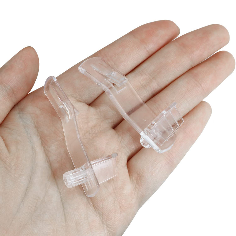 Shelf Support Peg LUORNG 20PCS Clear Plastic Locking Shelf Support Pin Clips, Cabinet Shelf Pins for 1/4inch Diameter Hole and 25/32inch Shelf,Self-Locking Bracket Clips