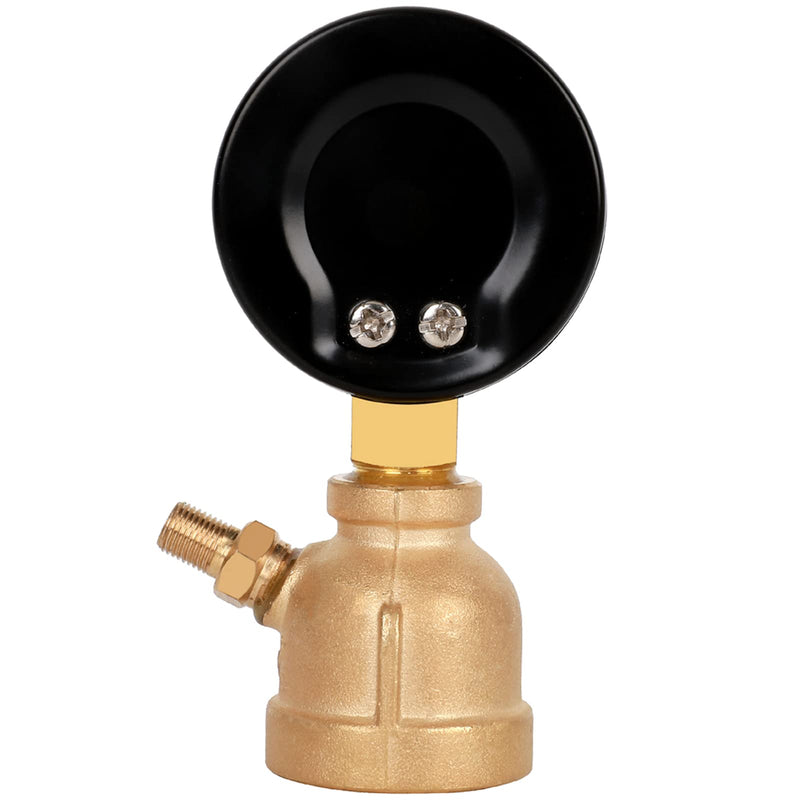 Gas Line Pressure Tester, Brass Gas Pressure Tester Gauge, 3/4" FNPT Forged Brass Assembly with Air Pressure Gauge 30psi and Air Bleeding Valve for Pressure Testing on Home Gas Line 30Psi Brass gas pressure tester