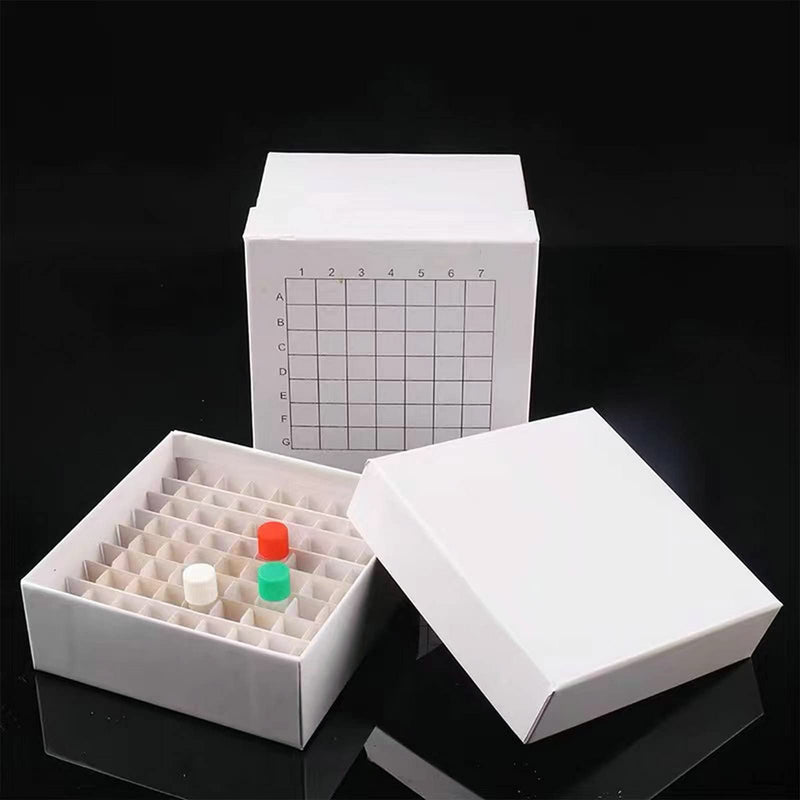 Cardboard Freezer Box - White/81 Place,Water and Ice Resistant Coating,For storing 1.5-2.0 mL cryovials(Pack of 6)