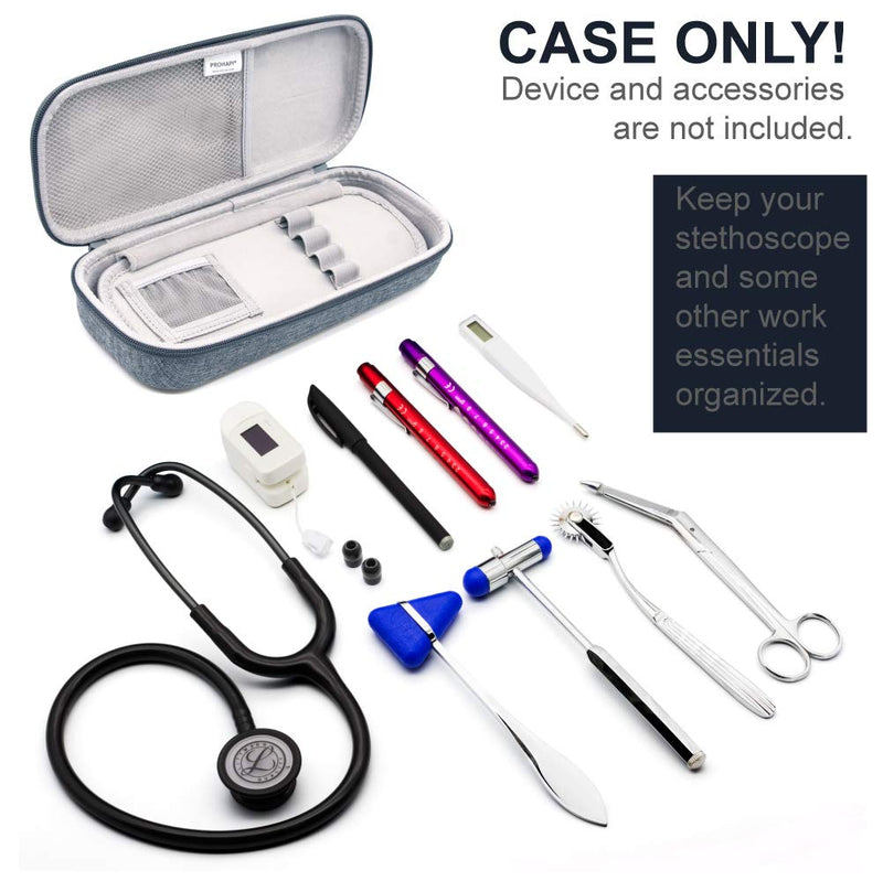Hard Stethoscope Case, Large Stethoscope Carrying Case with ID Slot, Compatible with 3M Littmann/ADC/Omron/MDF Stethoscope Includes Mesh Pocket for Nurse Accessories (Volcanic Grey) Volcanic Grey