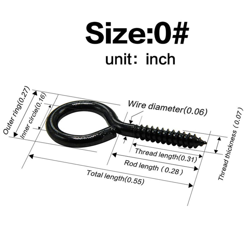 Eye Screw Pins for Jewelry Making Findings Mini Metal Eye Hooks 200 Pieces Zinc Plated (Black) Self Tapping Eyelets O Ring Hanging DIY Projects Crafts Arts Wine Cork Charm Bead 14mm x 7mm 0#(200PCS) Black