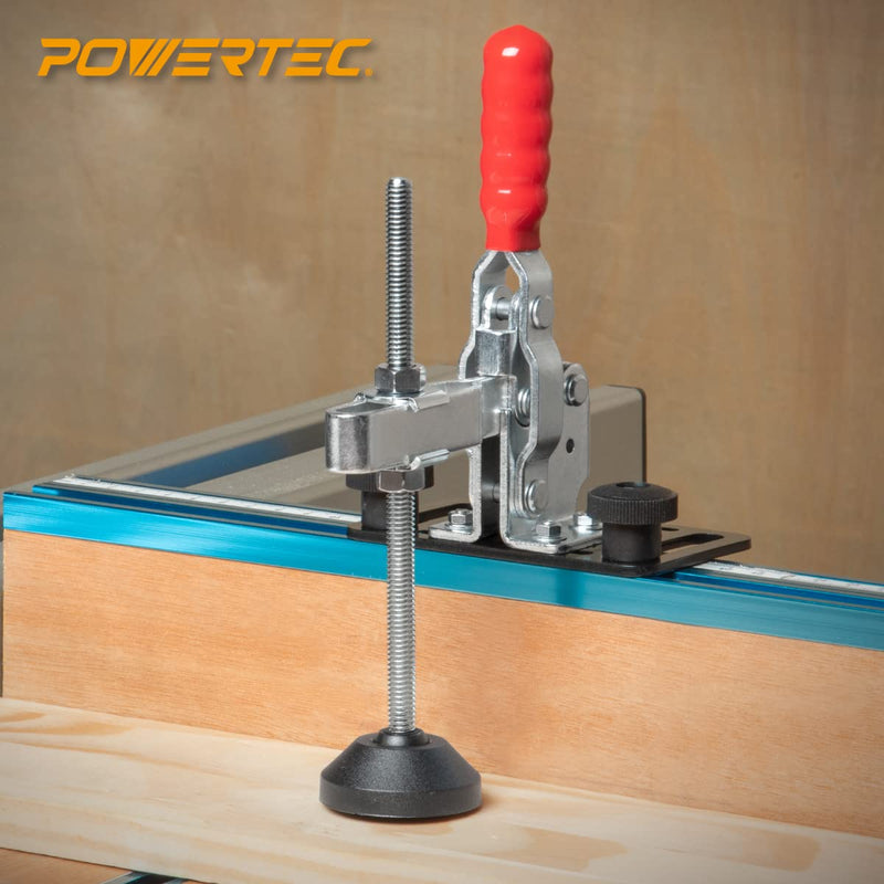 POWERTEC 6" Large Toggle Clamp Foot 4PK with Nuts & Washers, Oversized Stud Clamp Foot Compatible with Toggle Clamps for Table Saw Fence, Drill Press Table, and Woodworking Jigs (71700-P4) Toggle Clamp Foot, 4PK