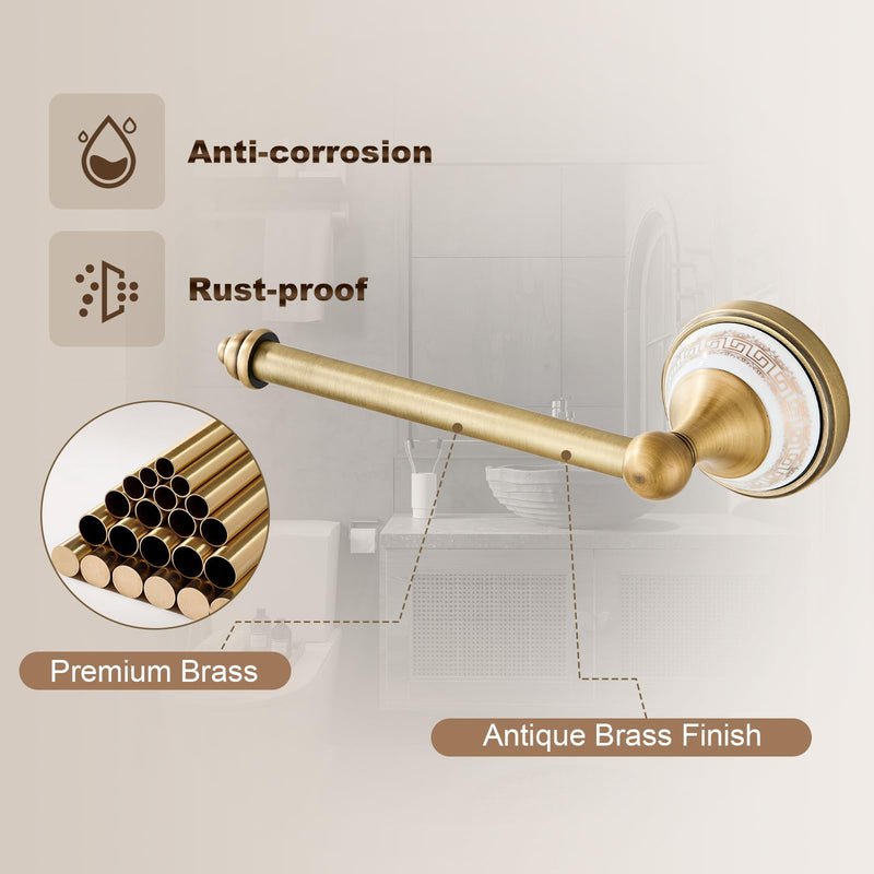 SHUNLI Toilet Paper Holder, Antique Brass Toilet Roll Holder Wall Mount for Bathroom, Open Arm Towel Holder Dispenser for Bathroom Kitchen Accessories Without Rhinestones
