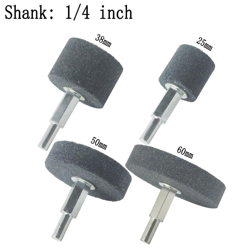 𝐋𝐮𝐨 𝐤𝐞 4 Pcs Mounted Grinding Stone - 1/4 Inch Shank Assorted Shape Grinding Stones Sharpening Wheel for Rotary Tools, Drill, Grinder 4 Pcs Assorted Shape