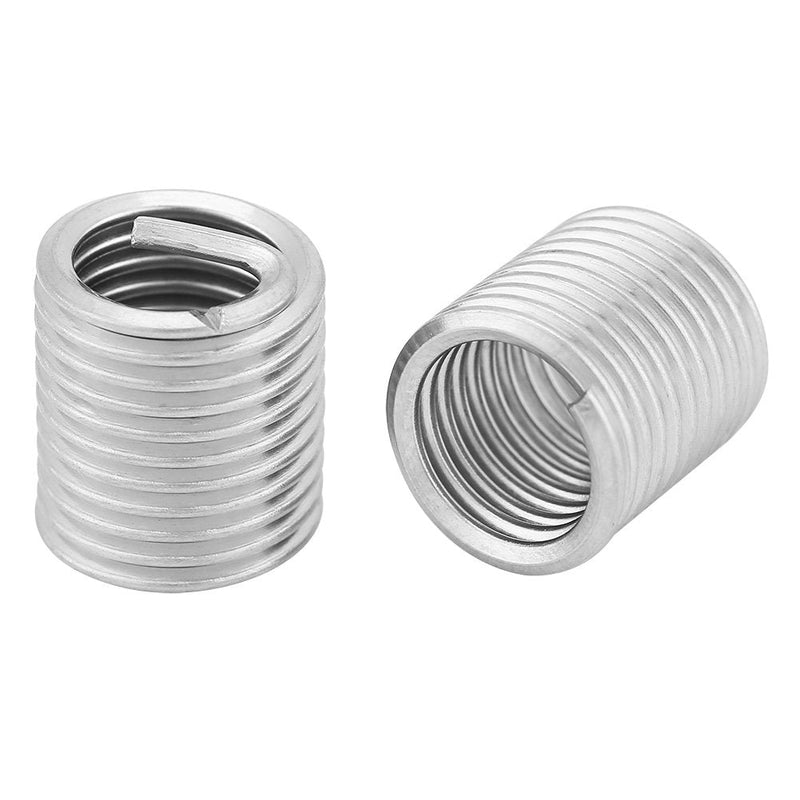 100pcs Stainless Steel SS304 Coiled Wire Helical Screw Thread Inserts M8 x 1.25 x 2D Length for Helical Repair