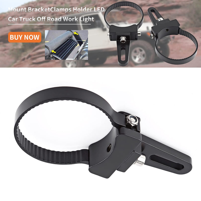 Aluminum Mounting Bracket Clamps, 1-3 Inch Roll Bar Holder with 360 Degree Rotation for LED Light Bars, Off-Road Vehicle Accessories