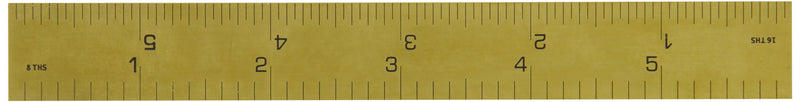 Fowler 52-339-006 Rigid Steel Rule with Titanium Coated Golden Finish, 4R Graduation Interval, 6" L x 0.75" W 1