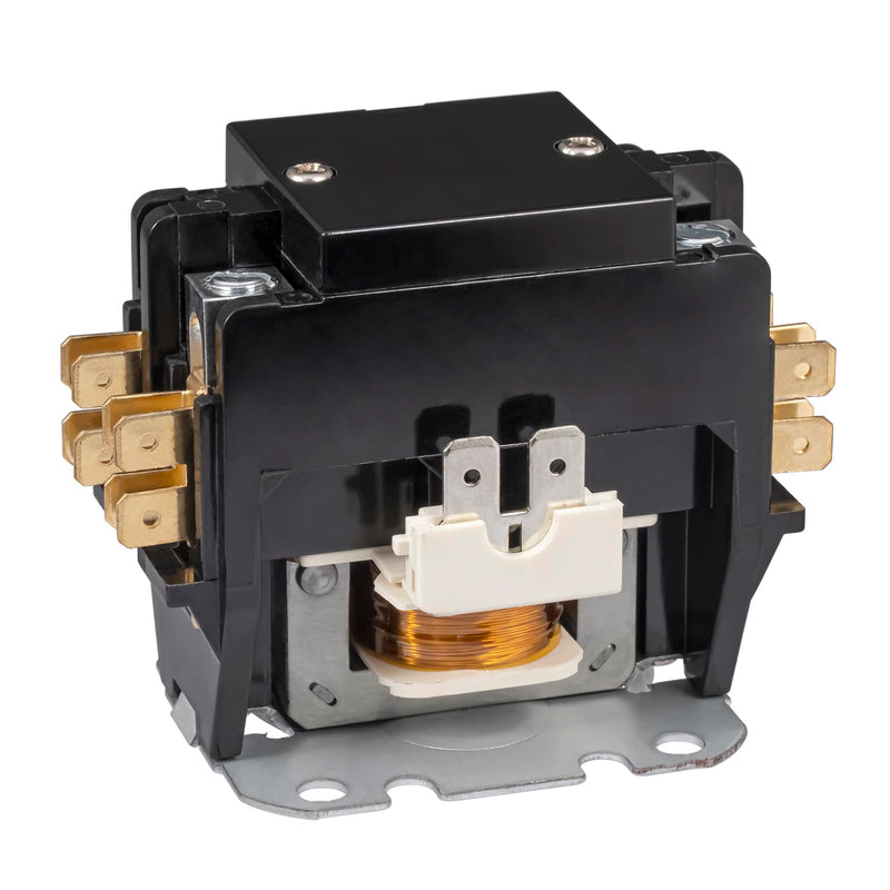 2 Pole 40 Amp 24 VAC Coil AC contactor 2P 40A 24V 50/60Hz AC Motor Contactor Replacement for Air Conditioner Compressor Condenser Unit Contactors