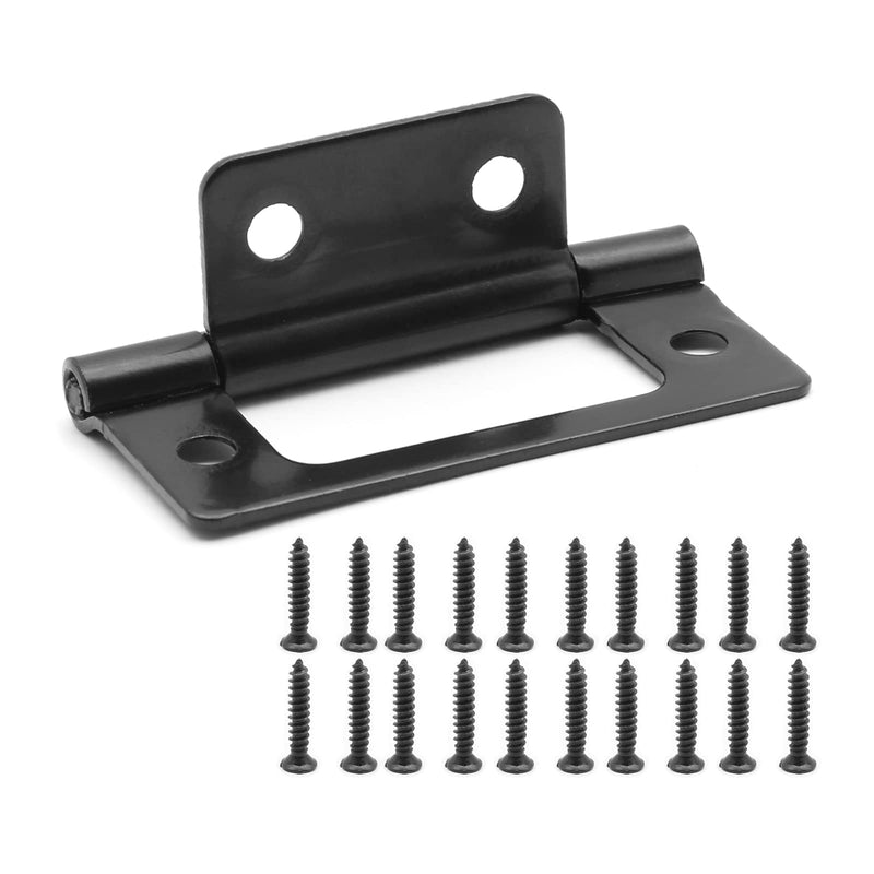 Litoexpe 6 Pcs Non-Mortise Door Hinges, 2 x 0.9 Inch Matte Black Door Hinges, Bifold Door Hinges for Variable Kitchen, Bathroom Black-6 Pcs