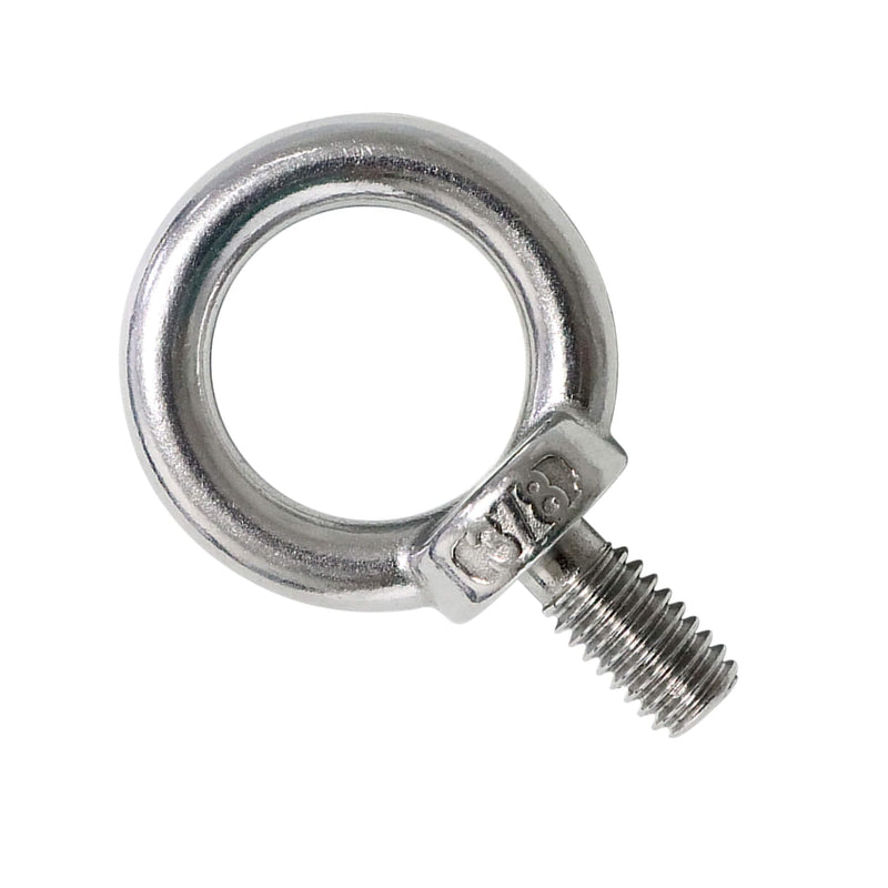 3/8" UNC Lifting Shoulder Eye Bolts, Marine Grade 316 Stainless Steel Threaded Nut Fastener, 4 Packs 3/8"-16X0.7"