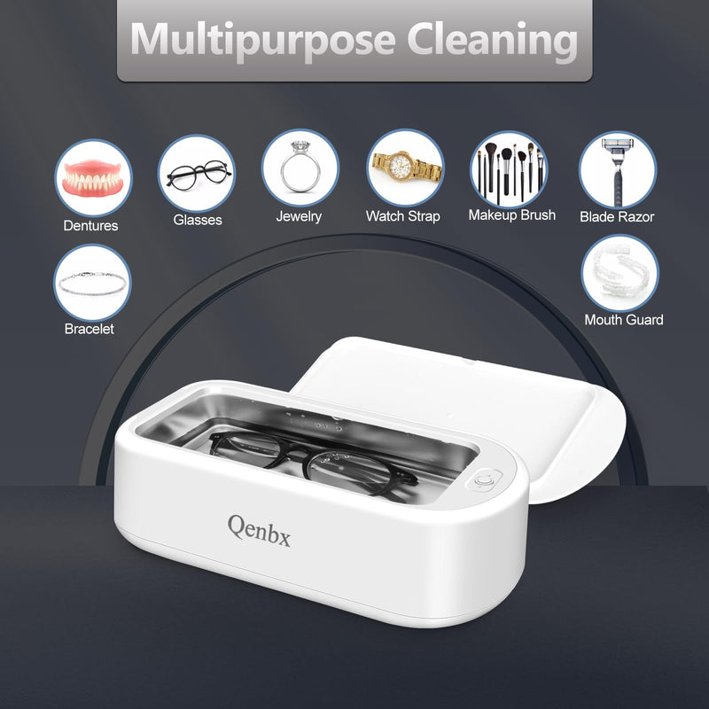 Ultrasonic Jewelry Ring Cleaner, 48kHZ Ultrasonic Retainer Ring Cleaner with 2 Modes Digital Timer, Portable Jewelry Cleaner Ultrasonic Machine for Ring, Glasses,Watch Strap, Dentures, 22oz (640ml)