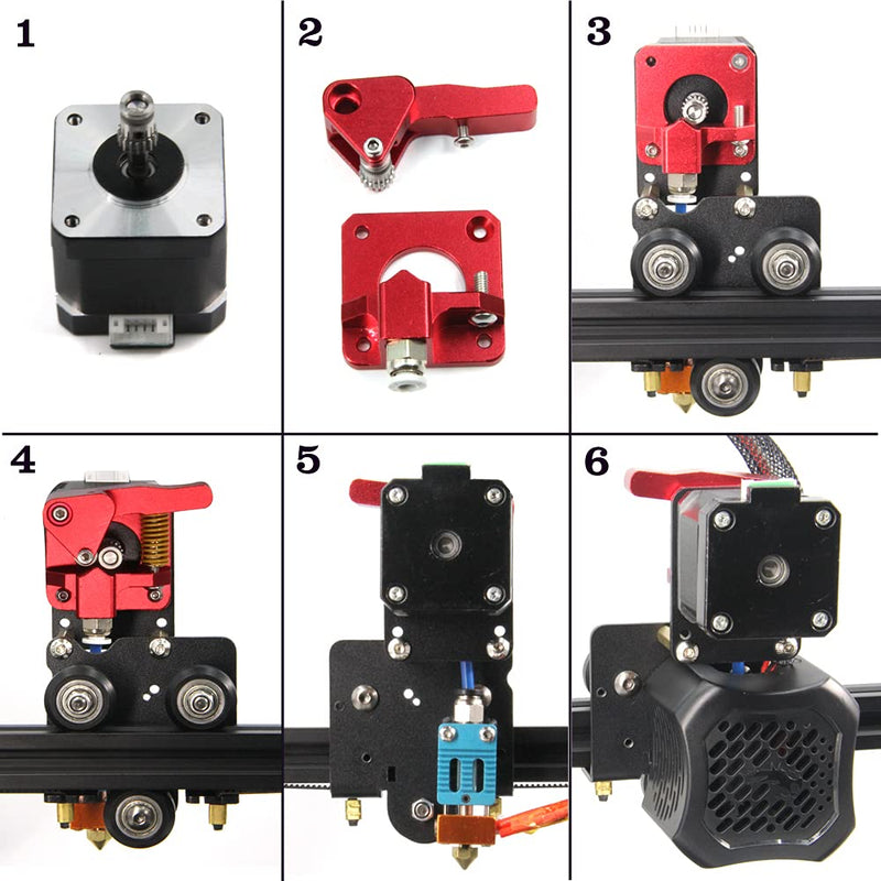 Direct Drive Dual Gear Extruder with Pulleys Upgrade Support Plate with Motor Kit Easy Print Flexible Filaments for Ender 3 V2 Ender 3series CR-10series(Dual Extruder Support Motor Kit) Dual Extruder Support Motor Kit