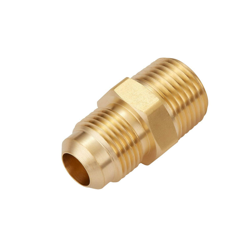 3 PCS Metals Brass Couples Tube Fitting Half Union Gas Adapter 1/2" Flare x 1/2 Inch NPT Male Pipe Connector 3PCS 1/2 Flare x 1/2 NPT