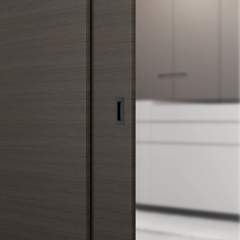6Inch Recessed Finger Flush Pulls Handles for Pocket and Sliding Doors,Closet and Barn Doors Hardware Matte Black 2 Pack 6Inch Black-2 Pack