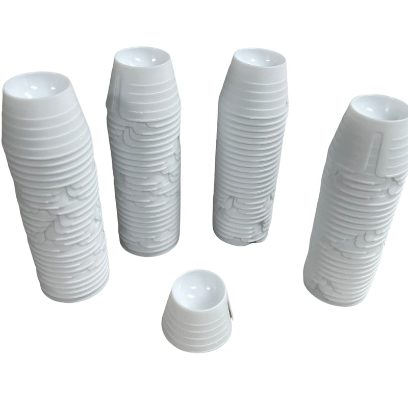 ERA 100pcs Plastic Dappen Dish Disposable Mixing Bowls Dental Nails Acrylic Tattoo (White) White