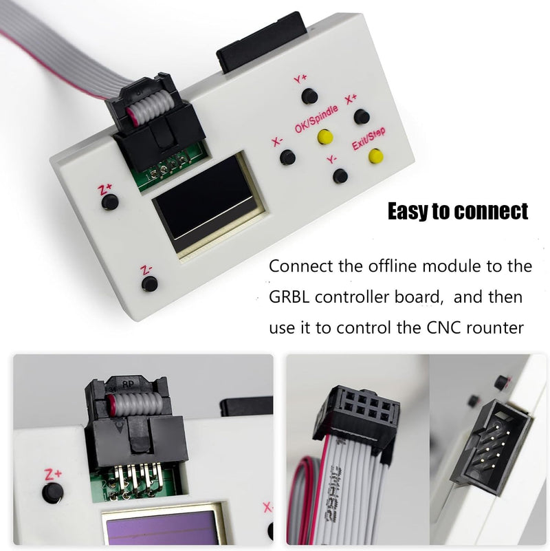 3 Axis CNC GRBL Offline Controller, DIY CNC Router Offline Control Button/Module LCD Screen for 1610 3018-PRO CNC Router Carving Milling Engraving Machine Offline CNC Controller