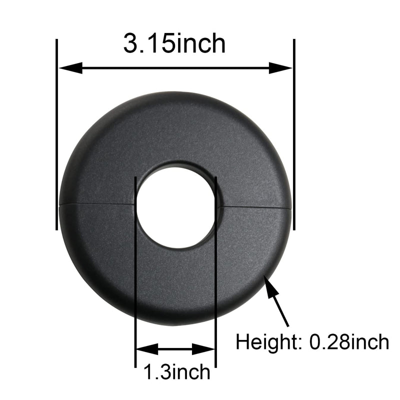 2pcs Pipe Hole Air Conditioning Hole Decorative Cover 33x80mm Snap On Black Round Cover Round Escutcheon Plate