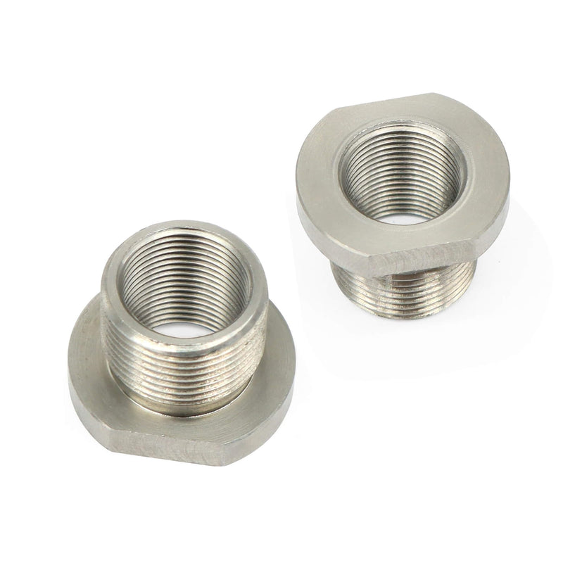 Wulankd 2 Pack Thread Protector, 1/2 x 28 ID to 5/8 x 24 OD, Stainless Steel Thread Adapters 1/2 x 28 Convert to 5/8 x 24 with Rubber Washer