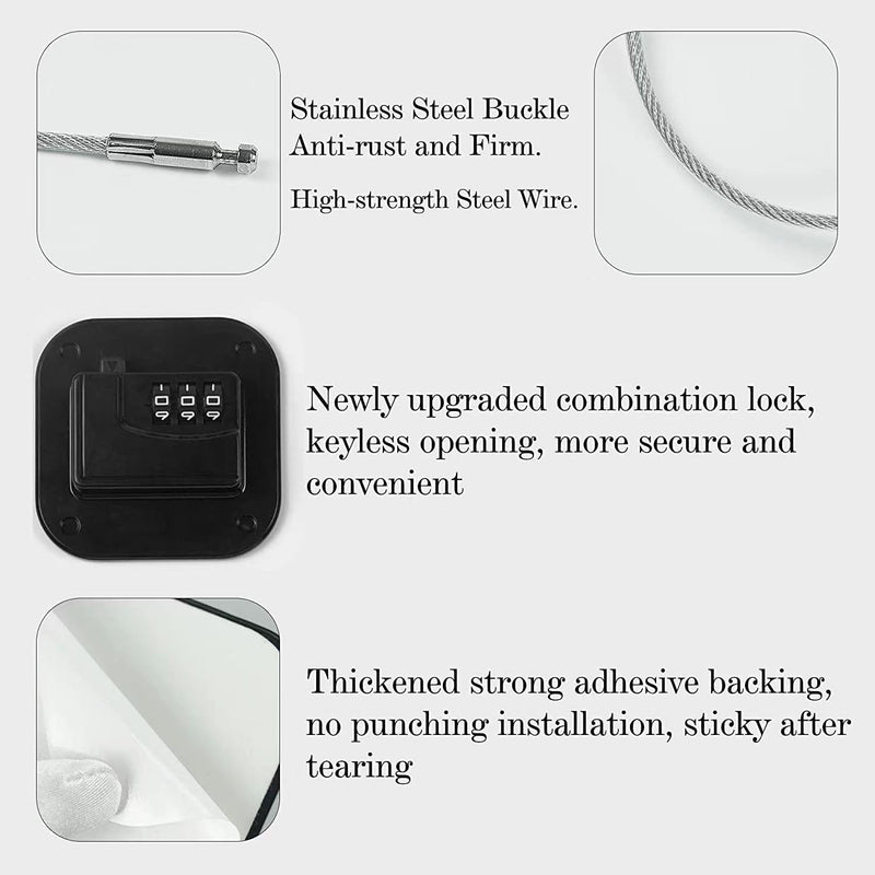 Child Safety Cabinet Locks,Drawer Locks with Combination Closet Lock,Fridge Lock,Child Proof Refrigerator Lock,Child Lock(Black 4Pcs) Black 4pc