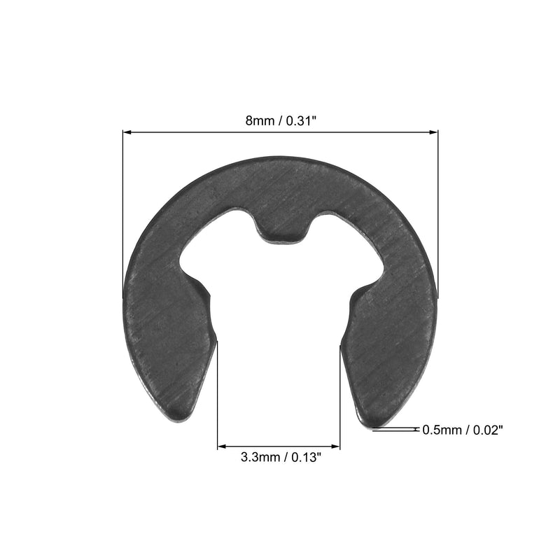 uxcell E-Clip Circlip Fit for 3.5mm External Retaining Shaft Ring Carbon Steel Black 30pcs - NewNest Australia
