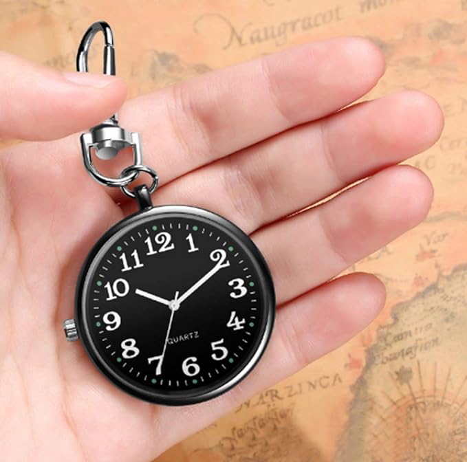 Nurse Watch Pocket Watch Keychain Pocket Watch Large Large Dial Luminous Quartz Unisex, Silver - NewNest Australia