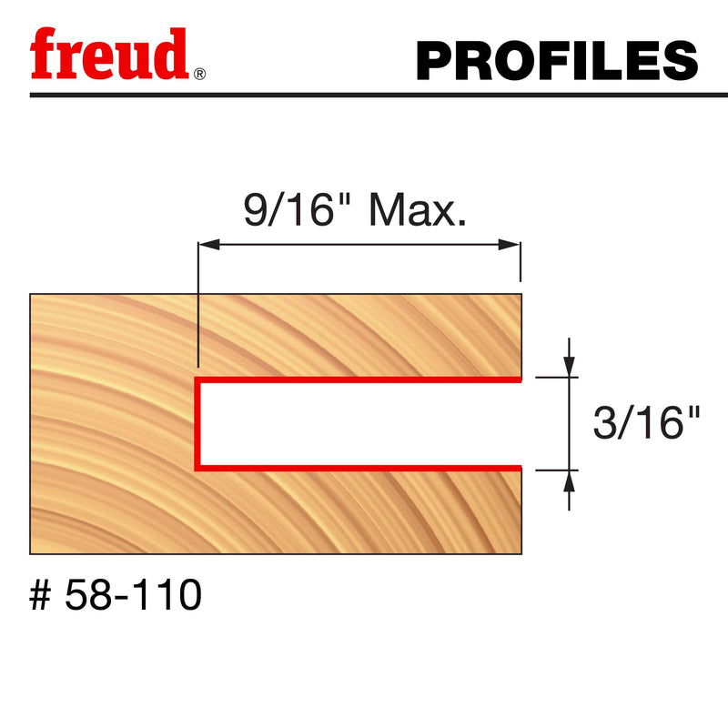 Freud 58-110: 9/16" depth x 3/16" Slot Four Wing Slotting Cutter