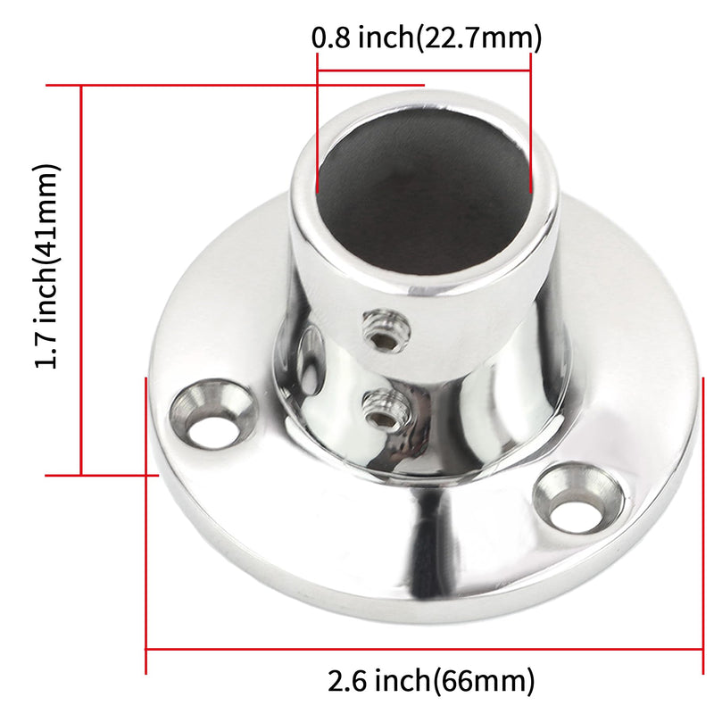 Stainless Steel Boat Rail Fittings 60/90 Degree Boat Railing Hardware Marine Grade Handrail Base for 7/8 or 1 inch O.D. Tube/Pipe with L Shape Hex Key and Screws round 90° for 7/8" Pipe