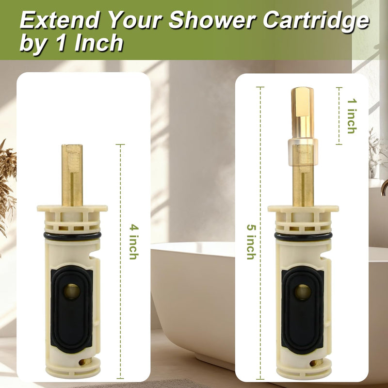 Upgraded Brass Brushed Nickel Handle Extension Kit Shower Valve Extension kit Compatible with Moen Posi-Temp Single Handle Tub and Shower Faucet Replace#: 96945BN