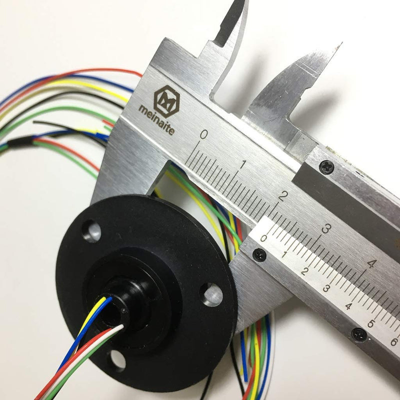 Taidacent Hollow Slip Ring Signal Power Continued 2/4/6/12 Road Collector Ring Conductive Electric Motor Slip Ring Rotating Connector (5mm Inner Diameter 22mm Outer Diameter 6 Wire 2A)
