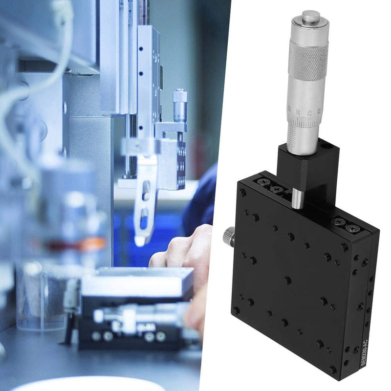X Axis Manual Precision Linear Stage 80x80mm Micrometer Fine-Tuning Cross Roller Linear Stages Translation Displacement Platform Station Optical Sliding Table
