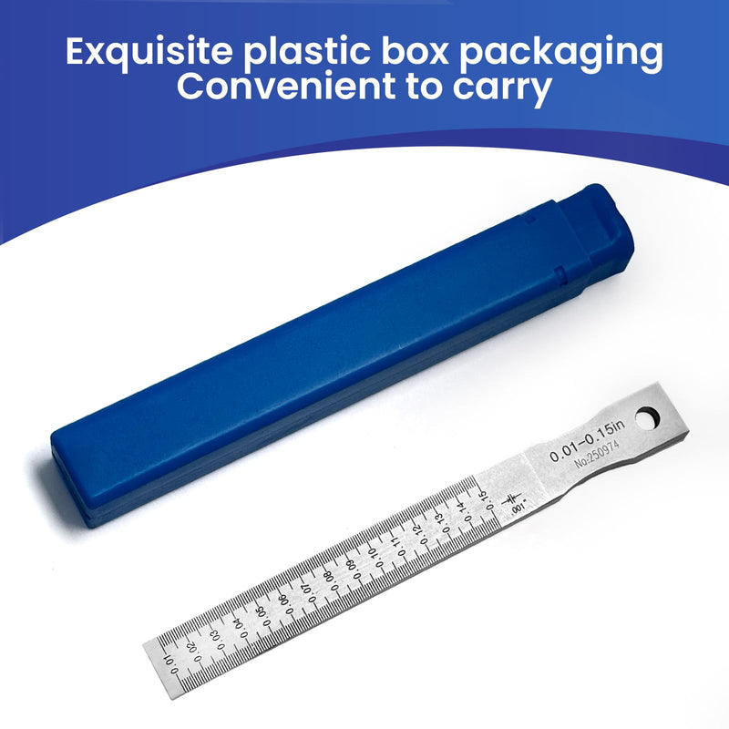 Taper Gauge Gap Welding Feeler Gauge 0.01"- 0.15" | Stainless Steel Taper Gauge | 0.001" Accuracy Gap Measurement Tool for Automotive, Construction, Ceramic