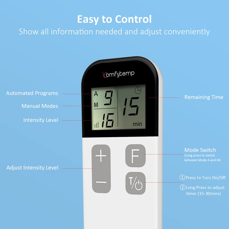 Comfytemp Wireless TENS Unit Muscle Stimulator for Pain Relief Therapy, FSA HSA Eligible Rechargeable TENS Machine for Pain Management, Portable TENS Device for Back, Shoulder, Cramps Pain Relief