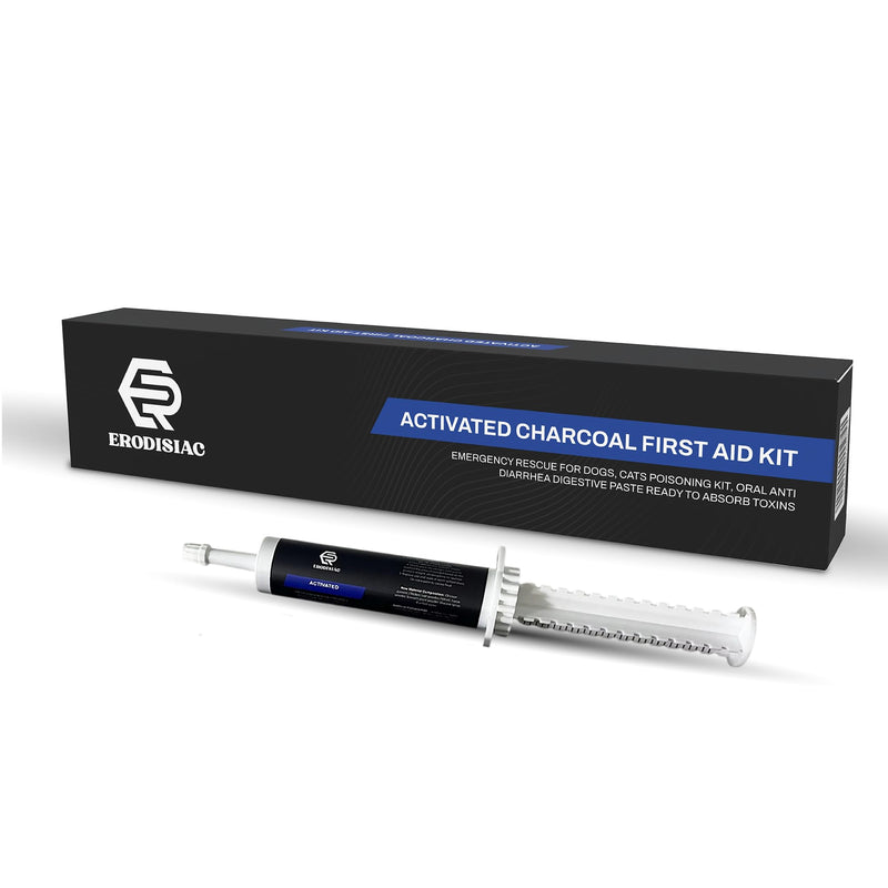 Activated Charcoal First Aid Kit Emergency Rescue for Dogs, Cats, Oral Paste for Dogs, Poisoning Kit, Oral Anti Diarrhea Digestive Paste Ready to Absorb Toxins