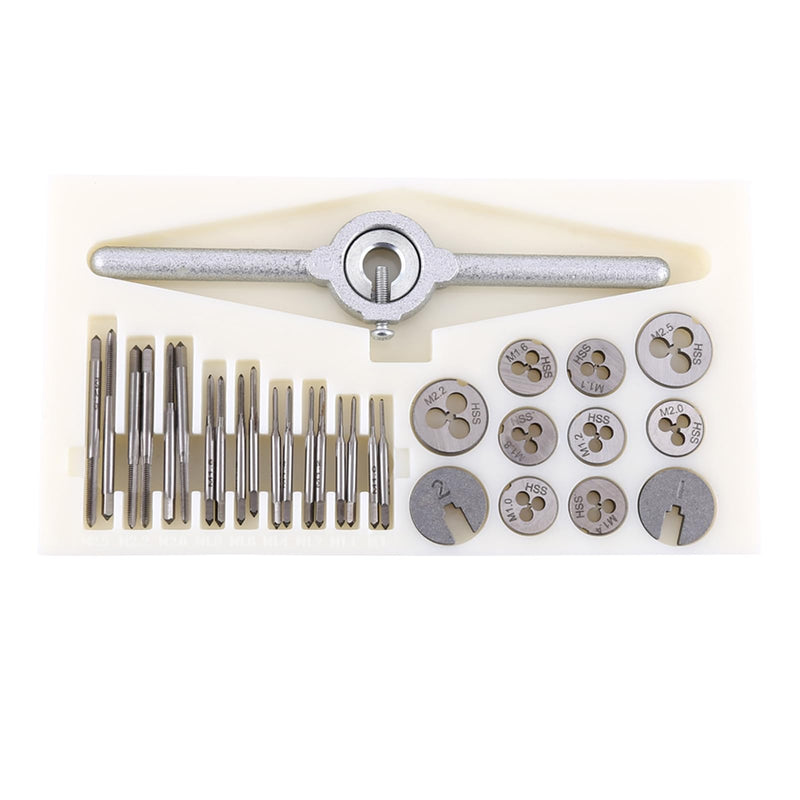 30 Pcs Set Tap and Die Set Metric, Tap Dies Set Hand Tools Kit with Adjustable Wrench M1 M1.1 M1.2 M1.4 M1.6, M1.8 M2.0 M2.2 M2.5
