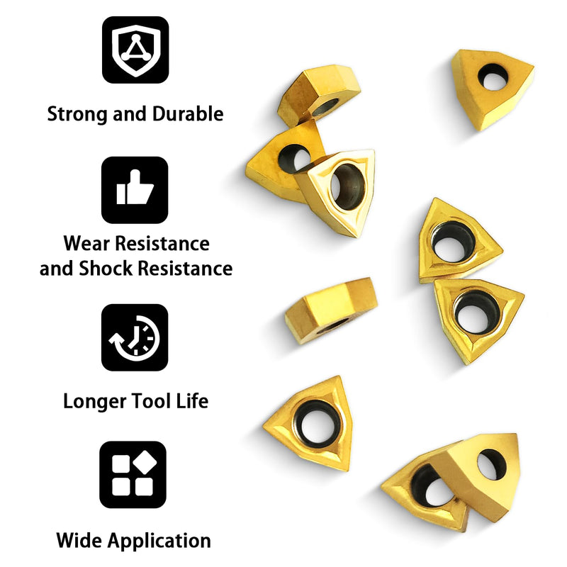 20 PCS Carbide Turning Inserts, WCMT06T304 (WCMT32.51) CNC Lathe Replacement Carbide Inserts for Indexable Lathe Turning Tool Holder
