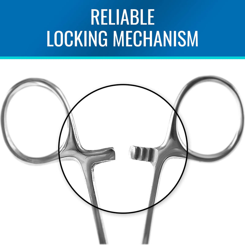 MABIS Kelly Forceps, Medical Forceps, Locking Forceps, Silver, 5.5" 5.5 Inch (Pack of 1)